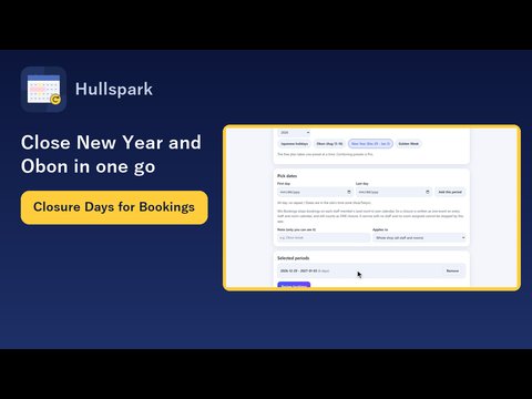 Closure Days for Bookings demo video thumbnail