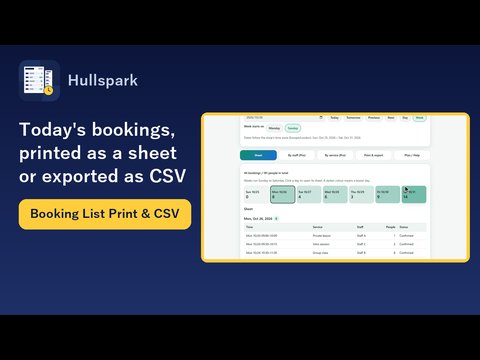 Booking List Print & CSV demo video thumbnail
